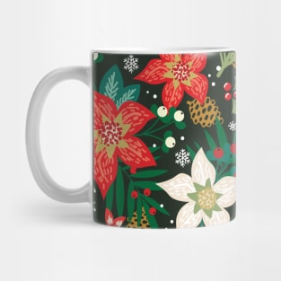 Retro Poinsettia Seamless Pattern Mug